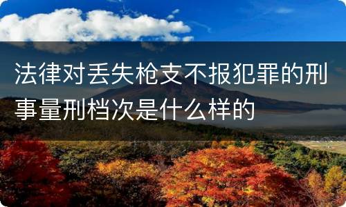 法律对丢失枪支不报犯罪的刑事量刑档次是什么样的