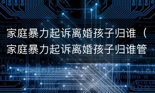 家庭暴力起诉离婚孩子归谁（家庭暴力起诉离婚孩子归谁管）