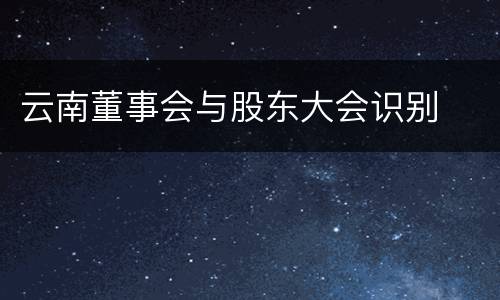 云南董事会与股东大会识别