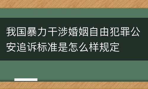 我国暴力干涉婚姻自由犯罪公安追诉标准是怎么样规定