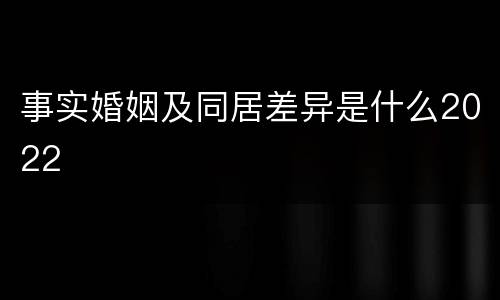 事实婚姻及同居差异是什么2022