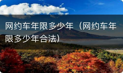 网约车年限多少年（网约车年限多少年合法）