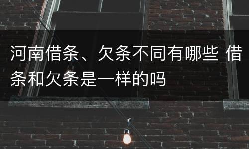 河南借条、欠条不同有哪些 借条和欠条是一样的吗