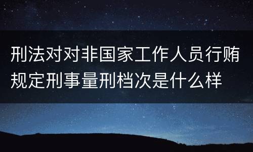 刑法对对非国家工作人员行贿规定刑事量刑档次是什么样