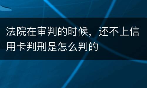 法院在审判的时候，还不上信用卡判刑是怎么判的