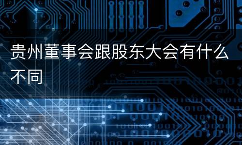 贵州董事会跟股东大会有什么不同