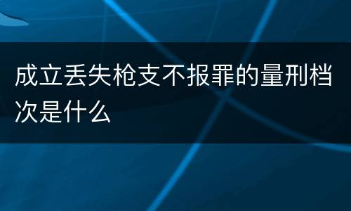 成立丢失枪支不报罪的量刑档次是什么