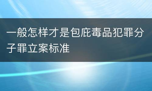 一般怎样才是包庇毒品犯罪分子罪立案标准