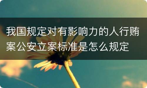 我国规定对有影响力的人行贿案公安立案标准是怎么规定