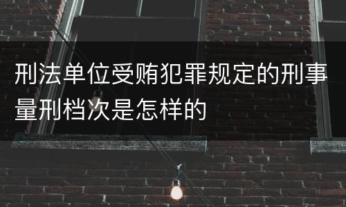 刑法单位受贿犯罪规定的刑事量刑档次是怎样的