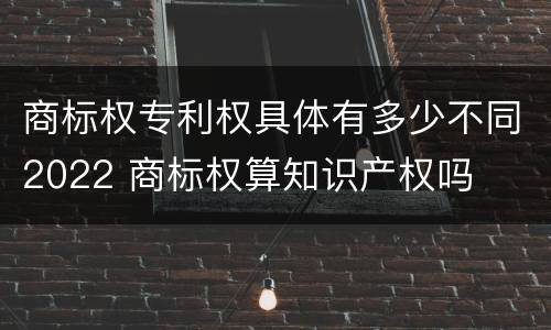 商标权专利权具体有多少不同2022 商标权算知识产权吗