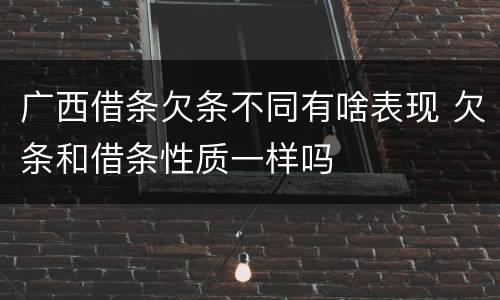 广西借条欠条不同有啥表现 欠条和借条性质一样吗