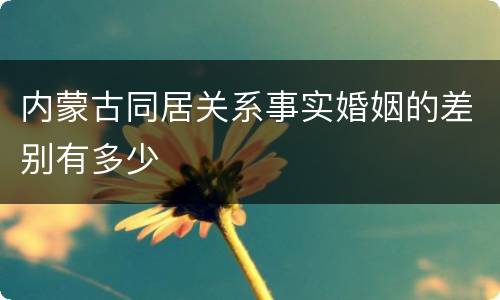 内蒙古同居关系事实婚姻的差别有多少