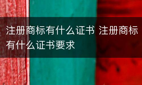 注册商标有什么证书 注册商标有什么证书要求