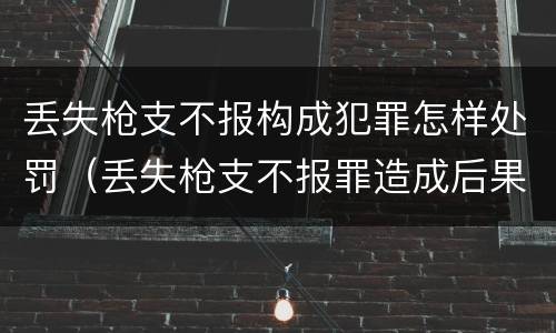 丢失枪支不报构成犯罪怎样处罚（丢失枪支不报罪造成后果）