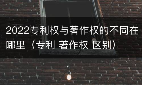 2022专利权与著作权的不同在哪里（专利 著作权 区别）