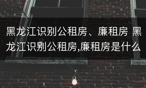 黑龙江识别公租房、廉租房 黑龙江识别公租房,廉租房是什么