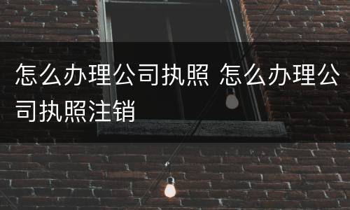 怎么办理公司执照 怎么办理公司执照注销