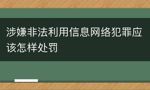 涉嫌非法利用信息网络犯罪应该怎样处罚
