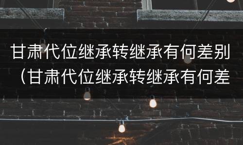 甘肃代位继承转继承有何差别（甘肃代位继承转继承有何差别）