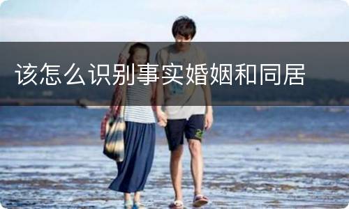 该怎么识别事实婚姻和同居