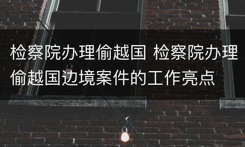 检察院办理偷越国 检察院办理偷越国边境案件的工作亮点