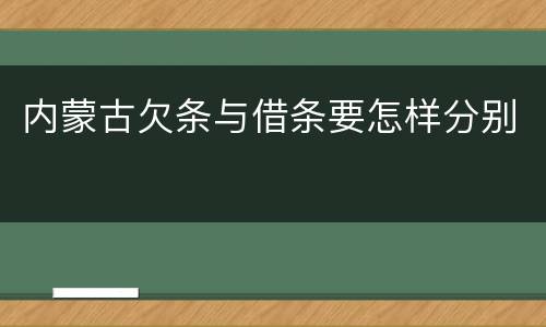 内蒙古欠条与借条要怎样分别