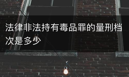 法律非法持有毒品罪的量刑档次是多少