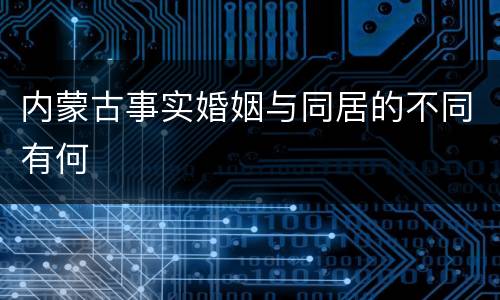 内蒙古事实婚姻与同居的不同有何