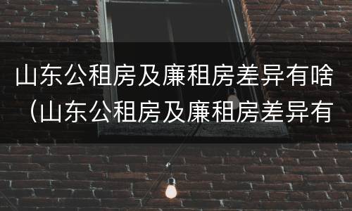 山东公租房及廉租房差异有啥（山东公租房及廉租房差异有啥变化）