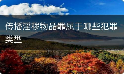 传播淫秽物品罪属于哪些犯罪类型
