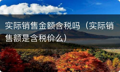 实际销售金额含税吗（实际销售额是含税价么）