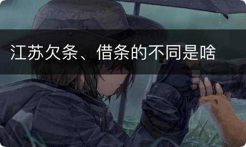 江苏欠条、借条的不同是啥