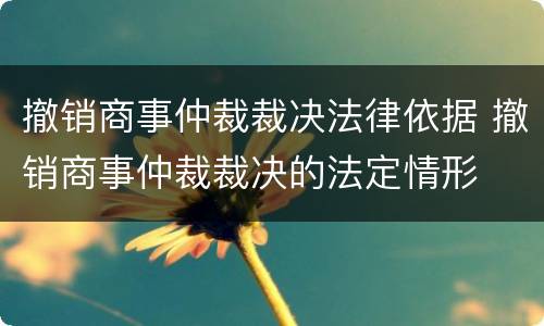 撤销商事仲裁裁决法律依据 撤销商事仲裁裁决的法定情形