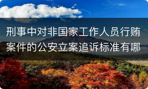 刑事中对非国家工作人员行贿案件的公安立案追诉标准有哪些