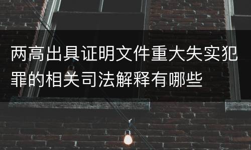 两高出具证明文件重大失实犯罪的相关司法解释有哪些