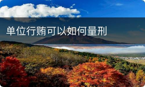 单位行贿可以如何量刑