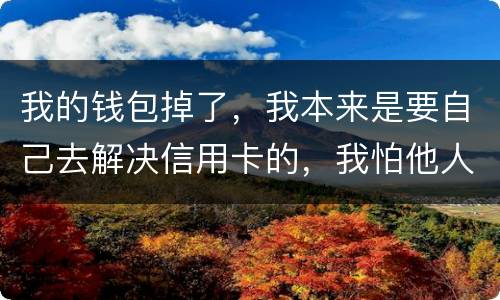 我的钱包掉了，我本来是要自己去解决信用卡的，我怕他人拿我的资料去解决信用卡