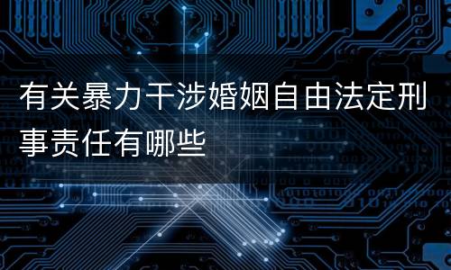 有关暴力干涉婚姻自由法定刑事责任有哪些
