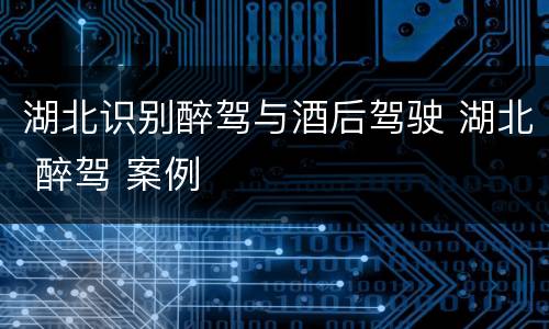 湖北识别醉驾与酒后驾驶 湖北 醉驾 案例