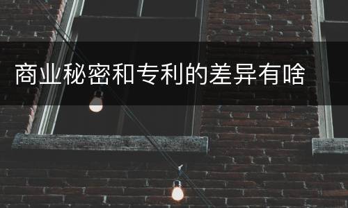 商业秘密和专利的差异有啥