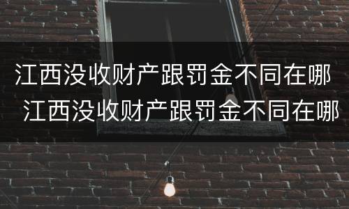 江西没收财产跟罚金不同在哪 江西没收财产跟罚金不同在哪查