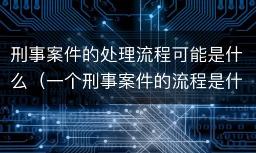 刑事案件的处理流程可能是什么（一个刑事案件的流程是什么）
