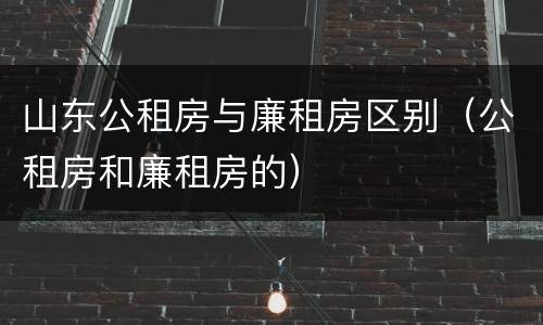 山东公租房与廉租房区别（公租房和廉租房的）