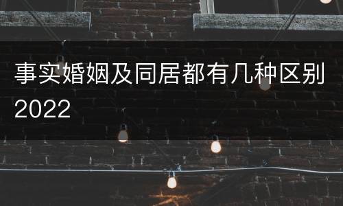 事实婚姻及同居都有几种区别2022