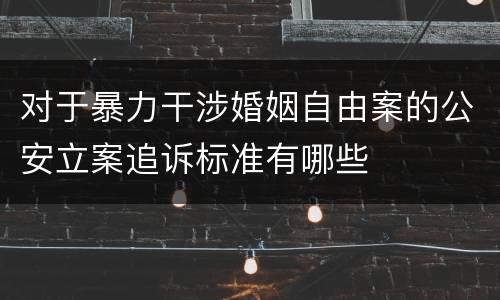 对于暴力干涉婚姻自由案的公安立案追诉标准有哪些