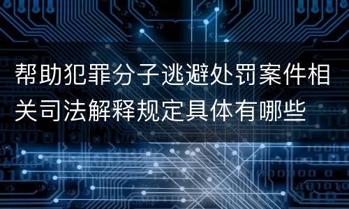 帮助犯罪分子逃避处罚案件相关司法解释规定具体有哪些