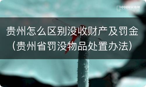 贵州怎么区别没收财产及罚金（贵州省罚没物品处置办法）