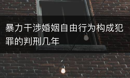 暴力干涉婚姻自由行为构成犯罪的判刑几年