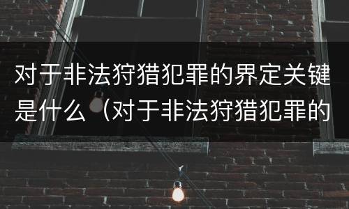 对于非法狩猎犯罪的界定关键是什么（对于非法狩猎犯罪的界定关键是什么意思）